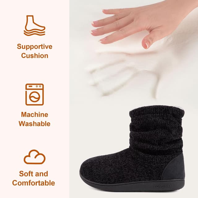 Thumbnail 4 de LongBay Women's Cozy Winter Slipper Boots Memory Foam