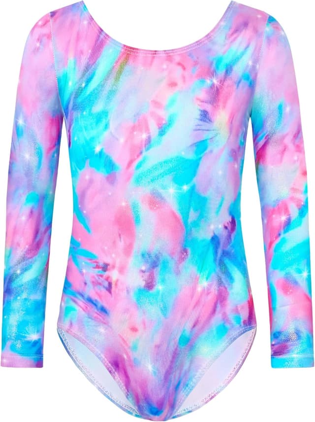 Detalle de Nokecina Girls Long Sleeve Gymnastics Leotard