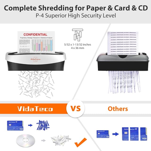 Thumbnail 5 de VidaTeco 10-Sheet Cross-Cut Shredder