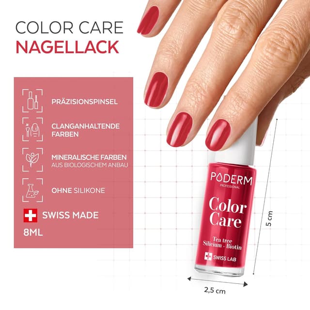 Detalle 1 de PODERM Teebaum-Nagellack Color Care Rot