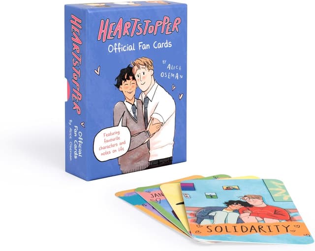 Detalle de Laurence King Heartstopper Official Fan Cards: mazzo di carte illustrate con personaggi e temi di Pride, identità e amicizia