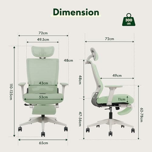 Detalle 2 de FLEXISPOT Silla de Oficina Ergonómica con Reposabrazos y Lumbar
