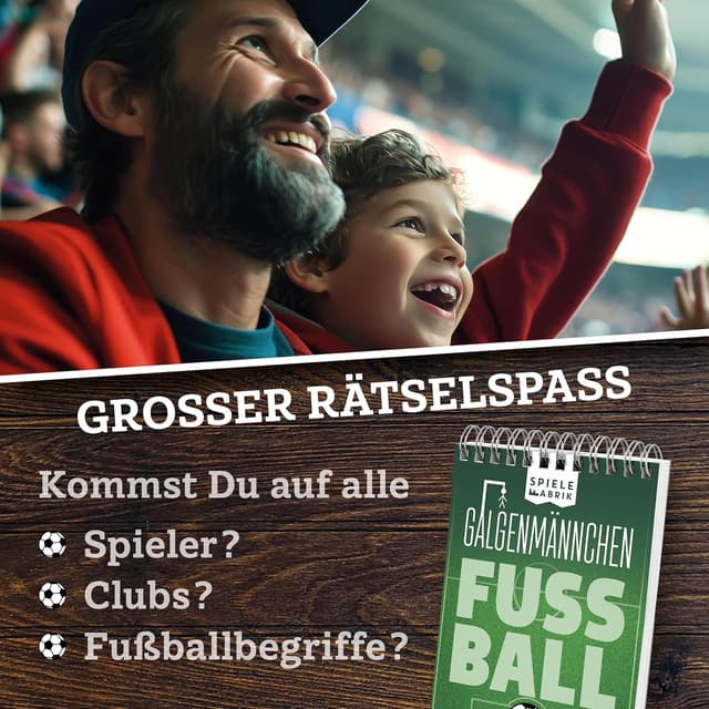 Detalle 2 de Spiel Fußballfan GALGENMÄNNCHEN – Rate 60 Fußball-Begriffe (Spieleklassiker 2.0, Party- und Reisespiel)
