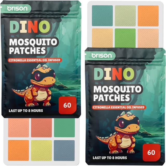 Detalle de Brison Mosquito Patches Citronella Essential Oil Stickers (120 pcs) for Kids & Adults