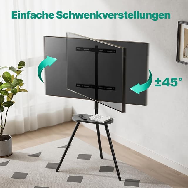 Detalle 2 de ECOTINY TV Ständer für 43–65 Zoll: höhenverstellbar, schwenkbar, bis 35 kg (VESA bis 400x400)