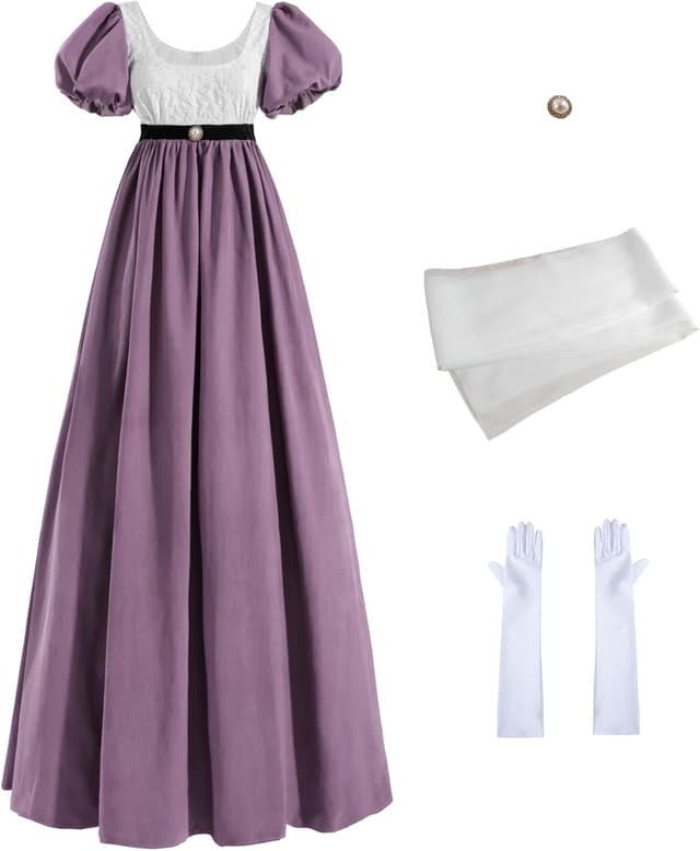 Thumbnail 6 de Fiamll Regency Kleid Jane Austen A‑Linie 👗