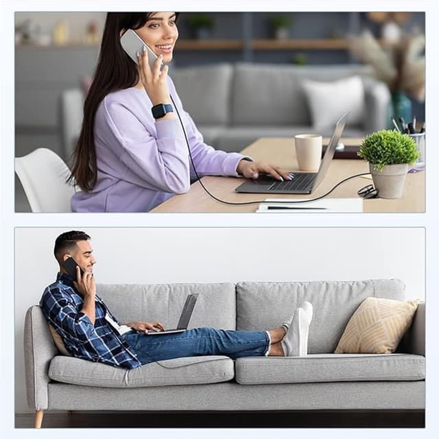 Detalle 2 de 100W USB-C Super Fast Charger Block (Dual Port) with 10ft USB-C to USB-C Cable — 2 Pack Charging Station