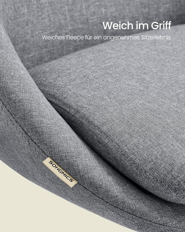 Detalle de SONGMICS Homeoffice- & Schminkstuhl OBG020G05 (höhenverstellbar, 360° drehbar, ohne Armlehnen)