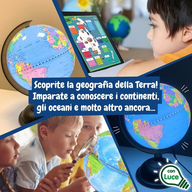 Detalle de Science4You Mappamondo Luminoso per Bambini +8 anni con atlante geografico e quiz