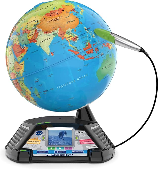 Detalle 2 de VTech Interaktiver Videoglobus – Weltkugel mit Bildschirm und Lerninhalten (deutsche Version) für Kinder ab 7 Jahren