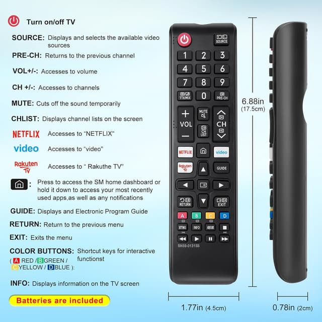 Thumbnail 6 de YOSUN Samsung TV remote BN59-01315B IR