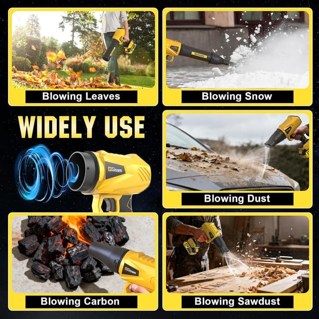 Thumbnail 6 de Akku-Laubbläser mit bürstenlosem Motor, 2× 4,0 Ah Akkus, 800 m³/h und 3 Düsen