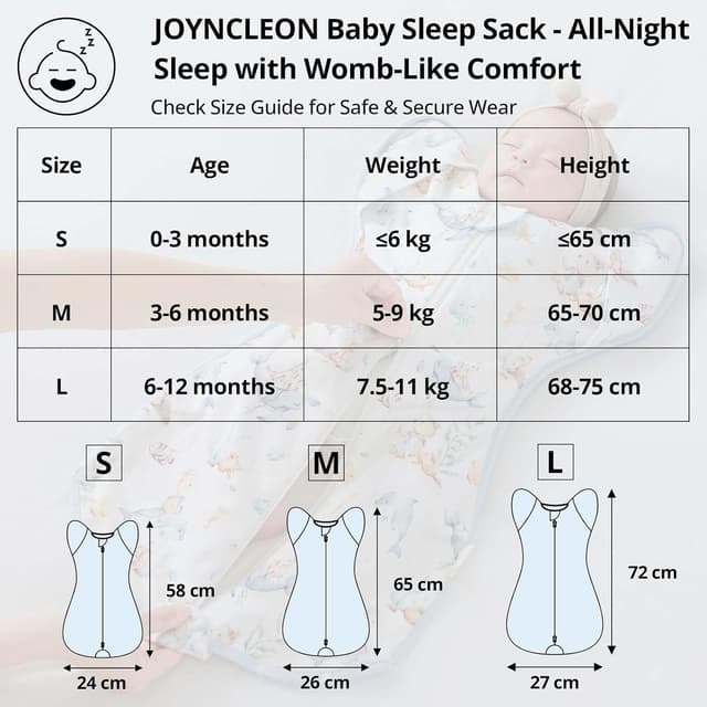 Thumbnail 1 de JOYNCLEON Schlafsack 0.5 TOG zum Pucken