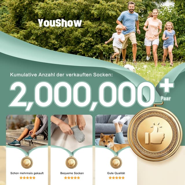 Detalle 1 de YouShow Sneaker Socken 10 Paar aus Baumwolle