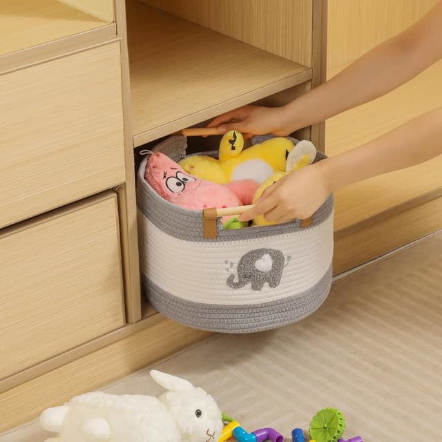 Thumbnail 4 de Aufbewahrungskorb aus Baumwollseil kleiner Elefant 17L