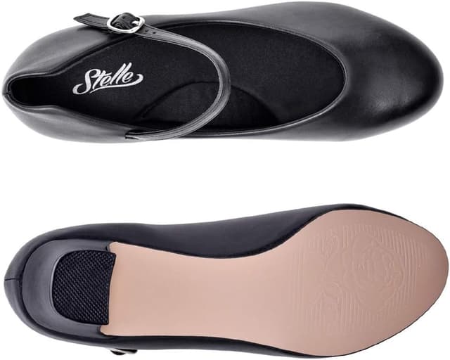 Detalle de STELLE Women’s Character Dance Shoes with 2" Ankle Strap Heels (Ballroom, Latin, Salsa & More)
