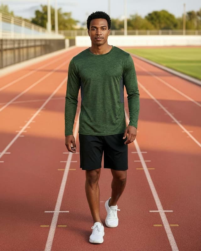 Detalle 2 de Real Essentials 4-Pack Men’s Long Sleeve Dry-Fit Moisture Wicking Shirts (UPF 50)