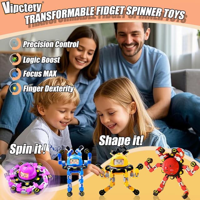 Detalle 2 de Vipctery Transformable Fidget Spinner Toys