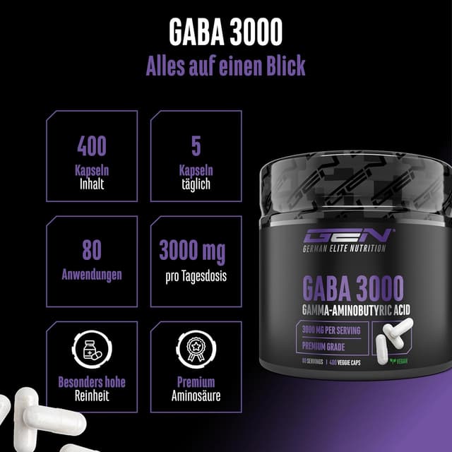 Detalle 2 de GABA 3000-400 Kapseln 3000 mg Tagesportion
