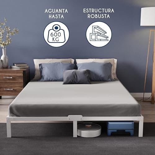 Thumbnail 2 de Dreamzie Cama de Metal 140x200 con Somier Blanco