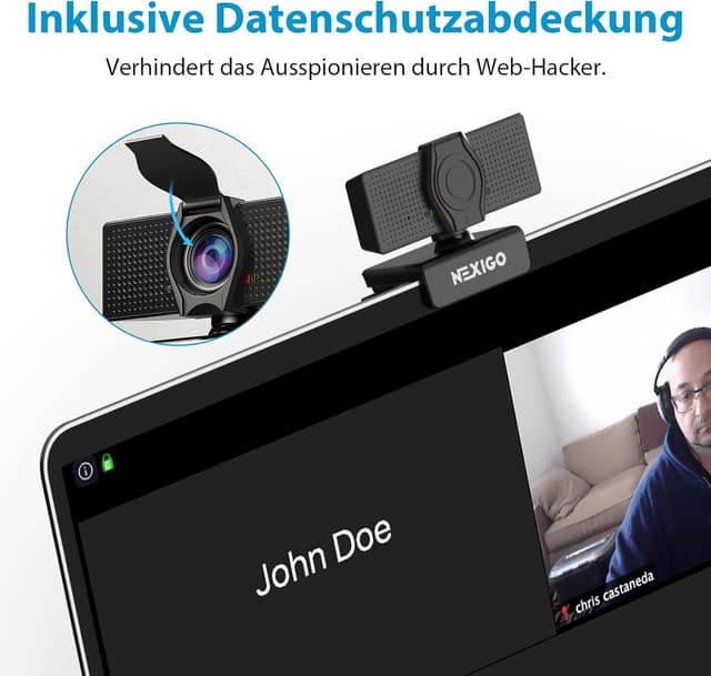 Detalle de NexiGo N60 1080P Webcam mit Mikrofon