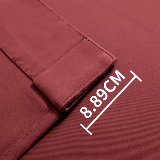 Thumbnail 3 de Joydeco Verdunkelungsvorhang 2er Set 175x140 Dunkelrot