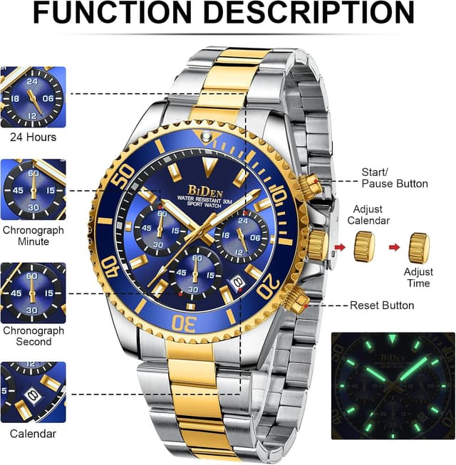 Thumbnail 5 de HANPOSH montre chronographe 3 ATM