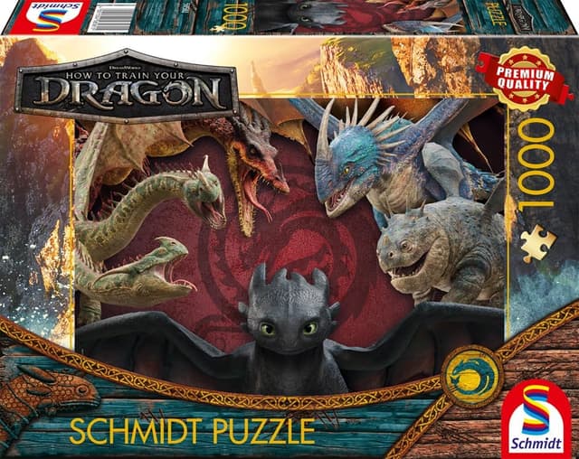 Detalle de Puzzle 1000 pièces Schmidt Spiele 58581 en forme de dragons – Toute simplicité, Dragons are Real