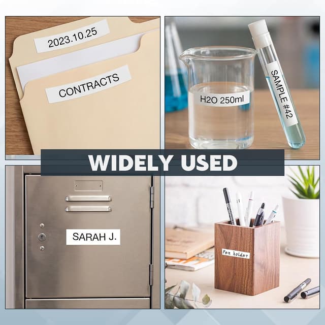 Detalle de 4 Rollen TZe-231 Etikettenband (12 mm) kompatibel mit Brother P‑Touch – Schwarz auf Weiß