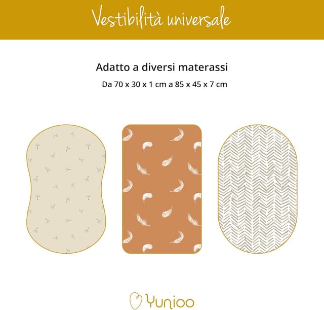 Thumbnail 3 de Yunioo Pacco da 3 lenzuola sotto