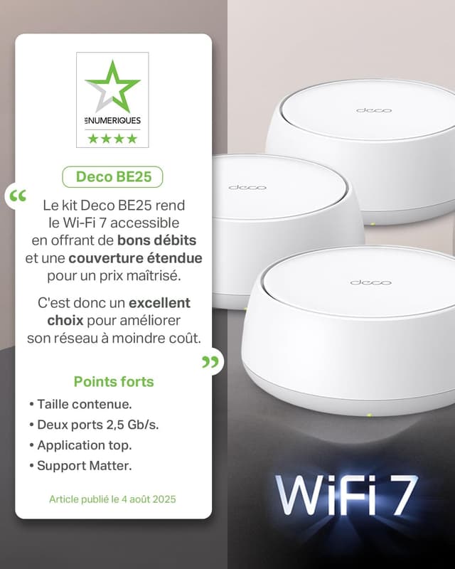 Thumbnail 1 de TP-Link BE3600 Routeur WiFi 7 490 m²