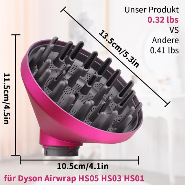 Detalle 2 de Laymi Diffusor für Dyson Airwrap für rosa