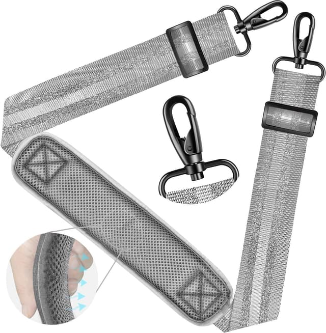 Thumbnail 6 de ZINZ Schultergurt 59-Zoll-Universal-Taschengurt mit Memory-Schaum-Polster und 360° Haken