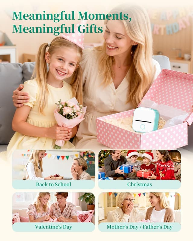 Thumbnail 5 de T02 Mini Drucker Thermodrucker 3,39×3,39×1,42 Zoll