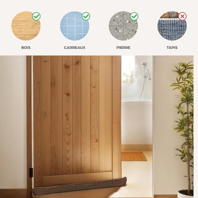 Thumbnail 5 de Boudin de Porte 70–100 cm Tissu Lavable Marron