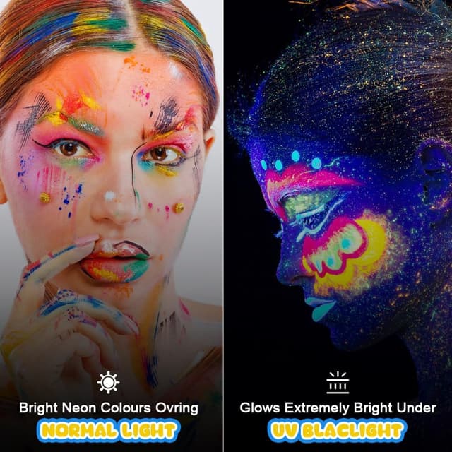 Detalle de Kit de maquillage pour enfants AOOWU : palette 15 couleurs, pochoirs et strass pour Halloween, carnaval et fêtes