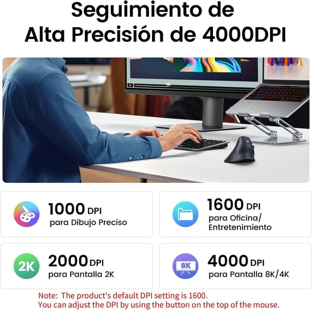 Thumbnail 3 de UGREEN Vertikale Ergonomische Maus 57°