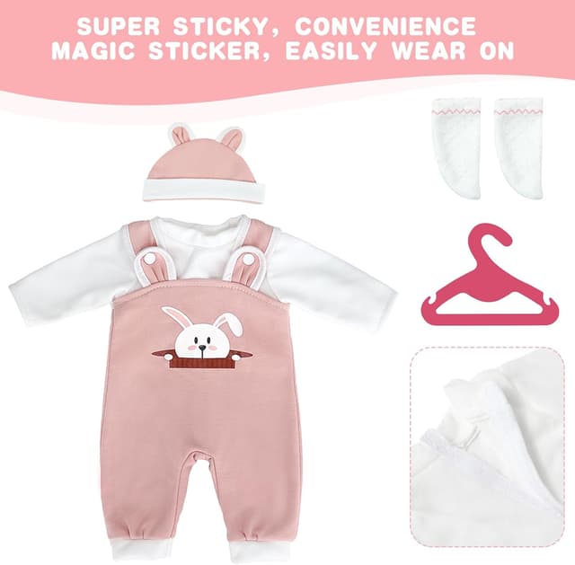 Thumbnail 4 de Aolso Hooded Rabbit Overalls for 14–18in dolls