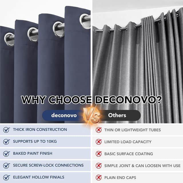 Thumbnail 5 de Deconovo Tringle à Rideaux Extensible 76–175 cm