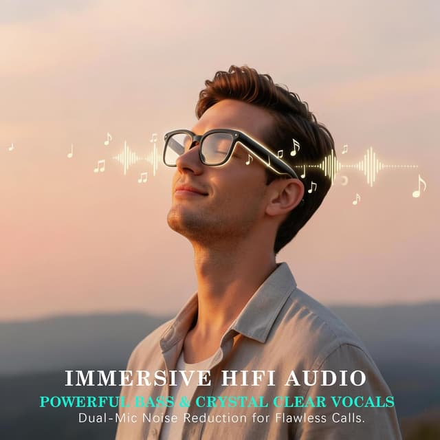 Thumbnail 6 de EarlySincere 4K Smart Camera Glasses with ChatGPT AI, Live Translation & Bluetooth Audio (Blue Light + Sunglasses)