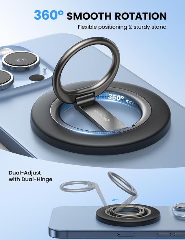Detalle de Lamicall Magnetic Phone Ring Stand 360° grip
