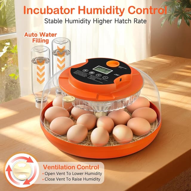 Detalle de Onsju 18-Egg Automatic Incubator for Hatching Eggs with Humidity Control