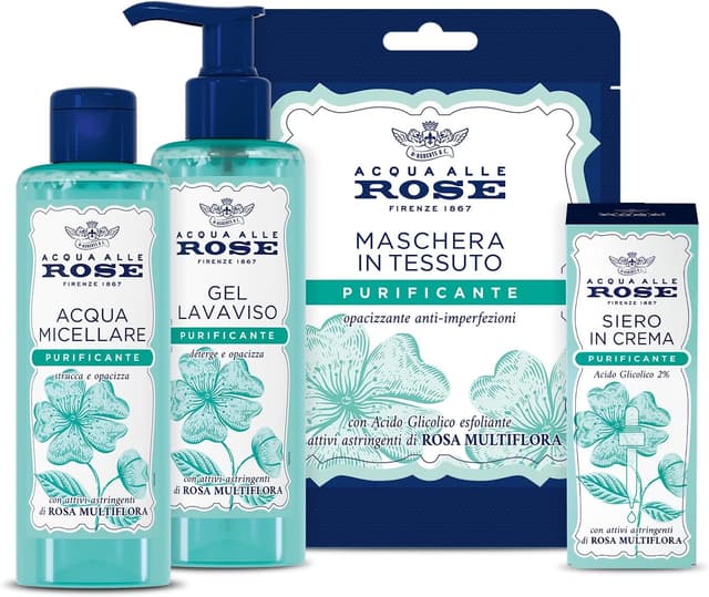 Detalle de Acqua alle Rose kit routine viso purificante 200 ml