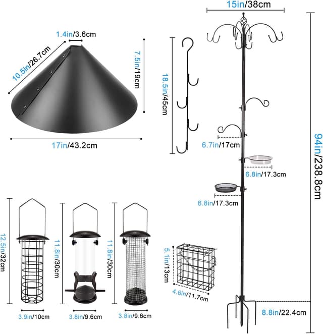Detalle 1 de Bird feeding station kit 238.8cm pole
