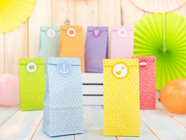 Detalle de Papierdrachen Party-Tüten Set mit 24 Stück