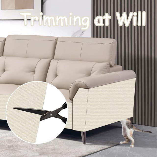 Thumbnail 4 de Xynovate tappetino tiragraffi adesivo per gatti riutilizzabile e tagliabile (bianco sporco)