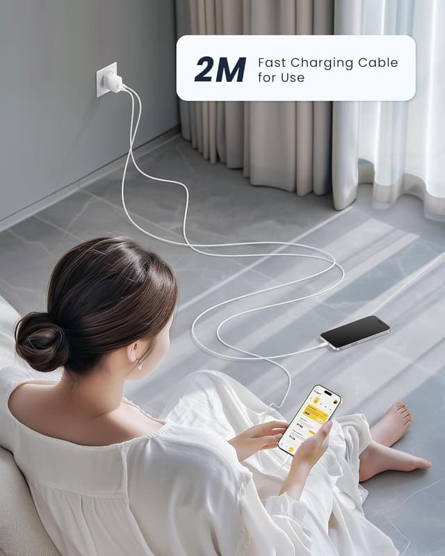 Detalle 2 de RAVIAD Cavo USB‑C a Lightning MFi (2 m, 2 pezzi) con ricarica rapida e nylon