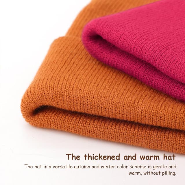 Detalle de DRESHOW toddler beanie kids winter hat (soft knit, double-layer warmth) for ages 6 months to 7 years