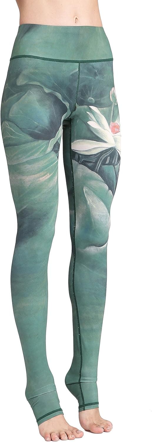 Detalle de Leggings d’entraînement femme FLYILY à haute taille – Motif aquarelle