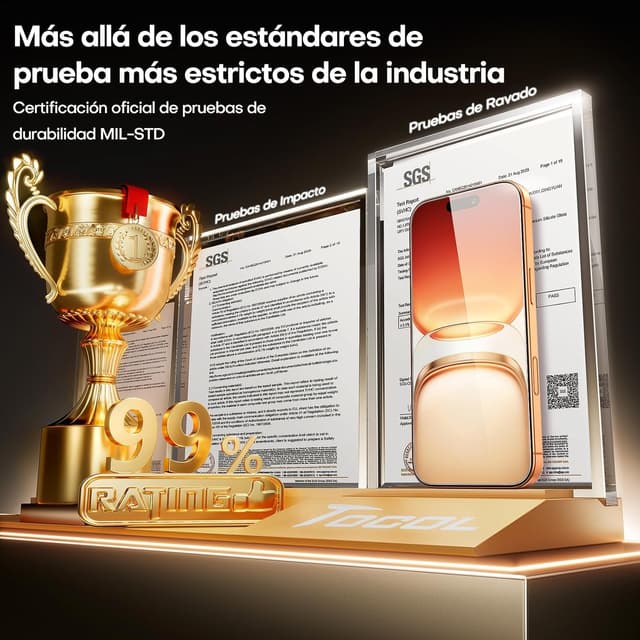 Thumbnail 2 de TOCOL Protector Pantalla para iPhone 17 Pro Max